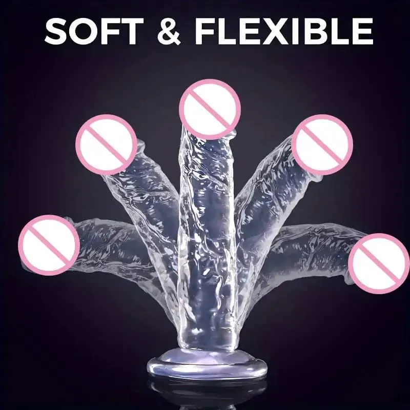 Super levné realistické měkké ženy erotické anální velké dildo přísavka Jelly Dick erotické hračky měkké klitorisy vaginální masturbátory penis — image 4