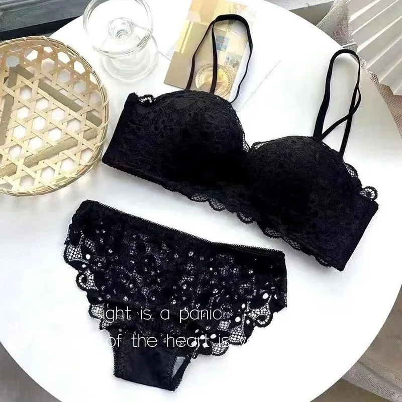 Conjunto de lencería push-up para mujer, sujetador ligero suave sin aros, soporte lateral, cómodo, Sexy, encaje excelente, ropa interior — image 2