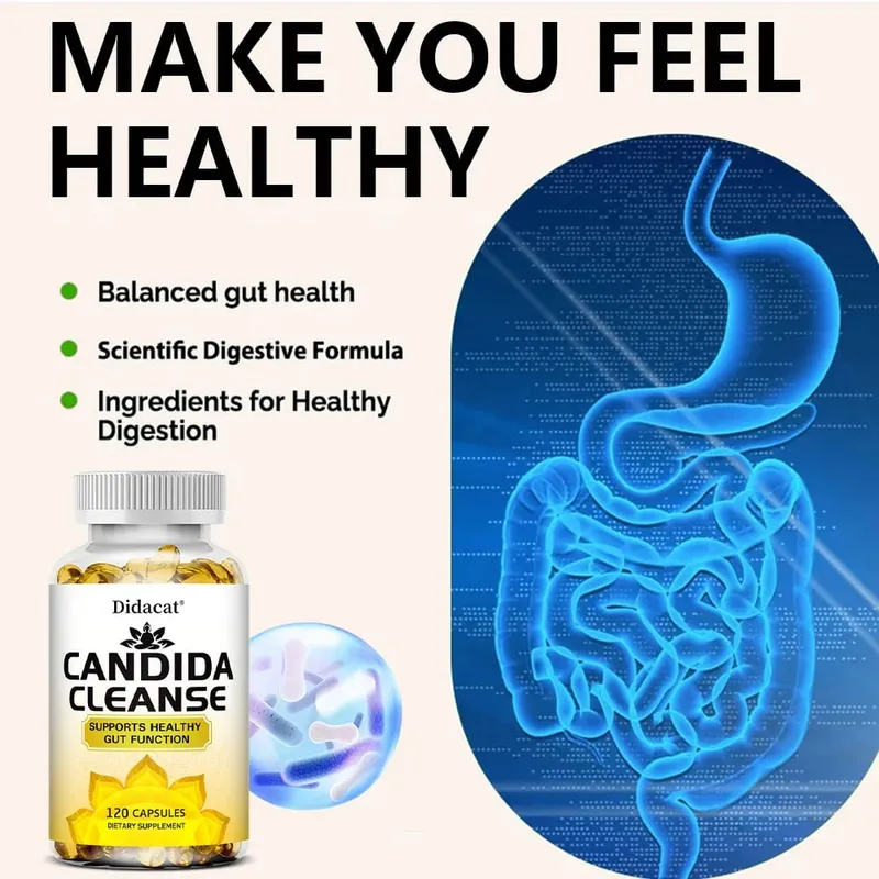 Candida Cleanse-innehåller naturliga örter och probiotika för att stödja en sund tarmfunktion och immunhälsa Lämplig för unisex — image 4