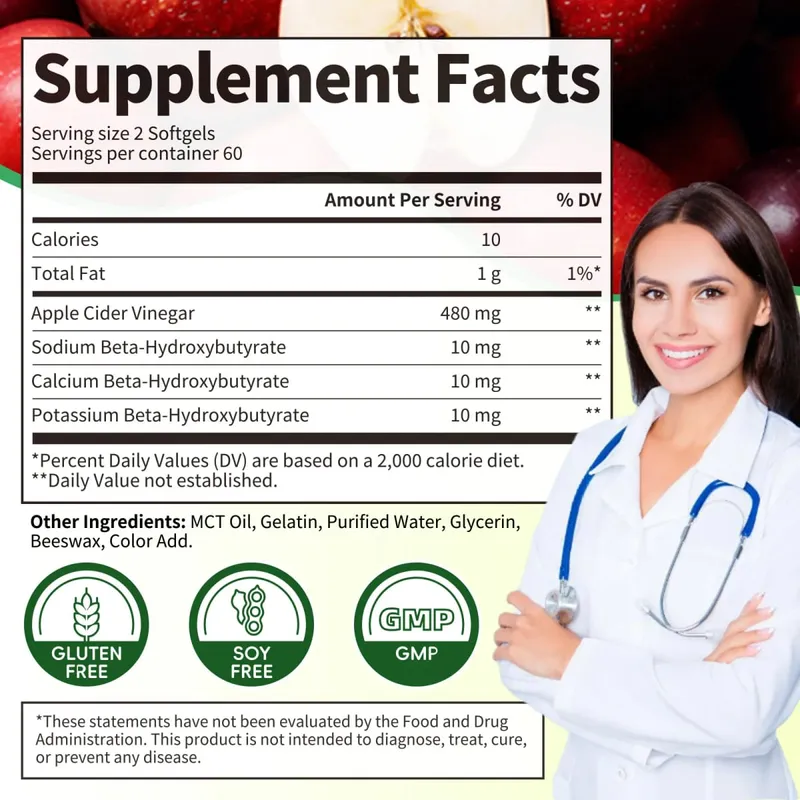 HOT 2Pcs Night Weight Loss & Apple Cider Vinegar Capsules for Digestion Detox Immune-Powerful Cleanser & Appetite Suppressant
