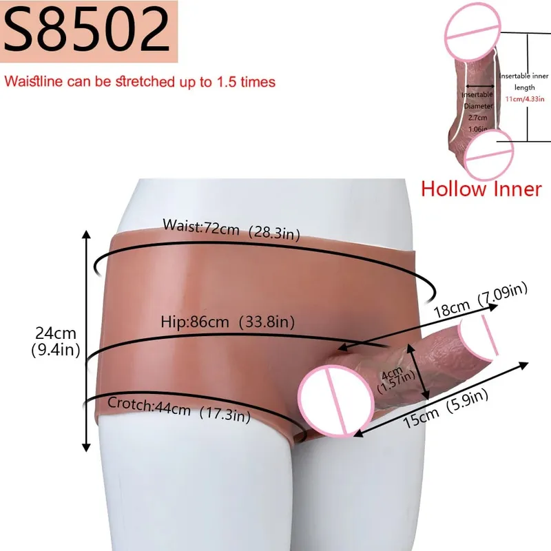 2 farben Riesige Hohl Dildo Hosen Hohe Taille Strap-On Penis Extender насадка на член Für Männer Verzögerung Ejakulation ultra Dildo — image 9