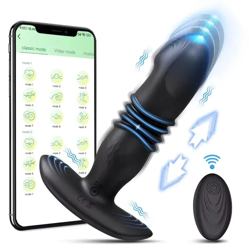 APP בקרת רטט טלסקופי רטט אנאלי תקע צעצוע מין למבוגרים שלט רחוק אנאלי דילדו זכר ערמונית לעיסוי פקק אנאלי — image 1