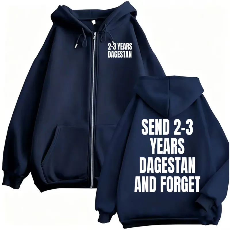 Islam Makhachev Send Him 2-3 Years Dagestan and Forget Zipper Hoodies Men's Harajuku Streetwear Aesthetic Sweatshirt Jacket Coat — image 4