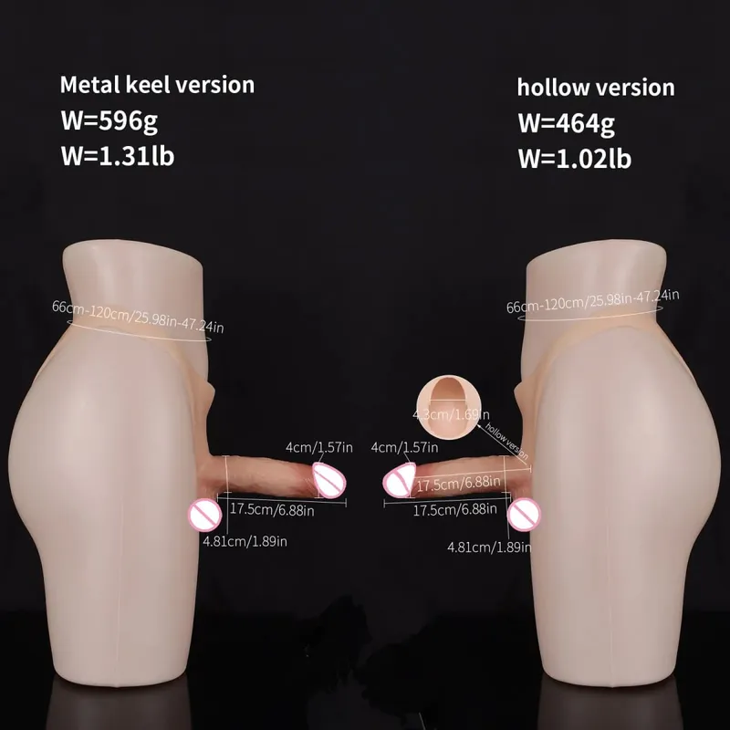 สายรัดซิลิโคนDildoสำหรับเลสเบี้ยนเกย์Reusable HollowอวัยวะเพศชายผิวDildoกางเกงStraponอวัยวะเพศชายของเล่นสำหรับชาย 18
