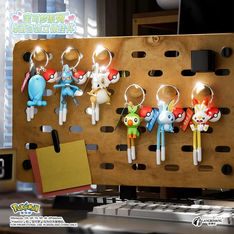 Genuíno pokemon scorbunny chaveiro grookey riolu sobble wobbuffet cubone anime figura de ação brinquedo chaveiro fragrância pingente presente