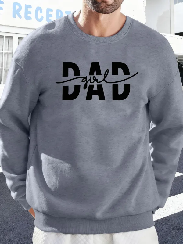 Sudadera con estampado creativo de letras de papá y niña, sudaderas cálidas de otoño para hombre, sudaderas con capucha de lana de gran tamaño, ropa de calle informal suave para hombre — image 13