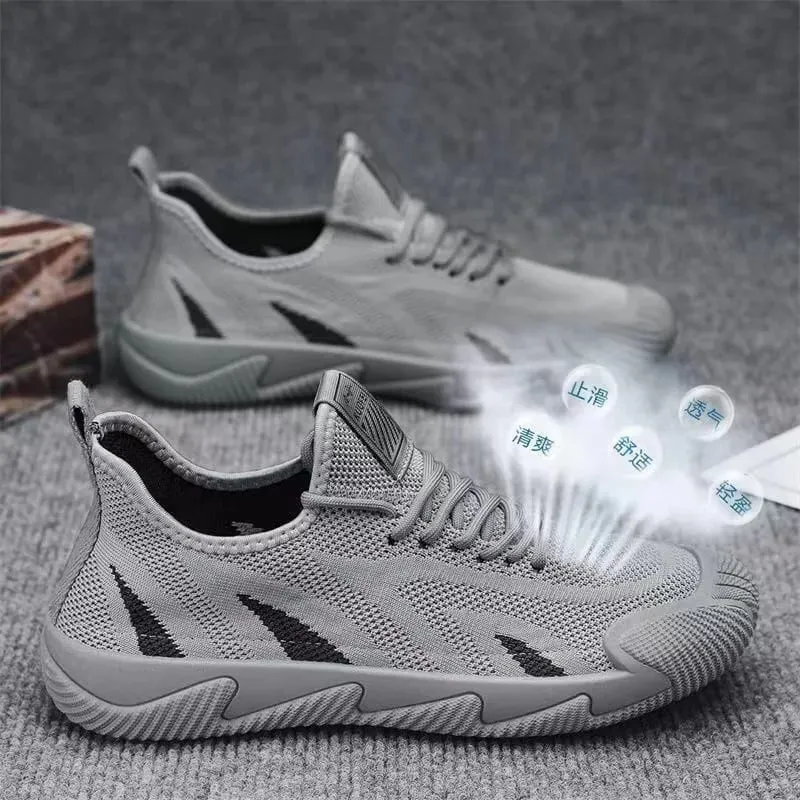Men Casual Sneakers Breathable Leisure Sports Air Mesh Shoes Versatile Running Soft Sole Men's Trendy Shoes Flat Male Sneakers — image 11