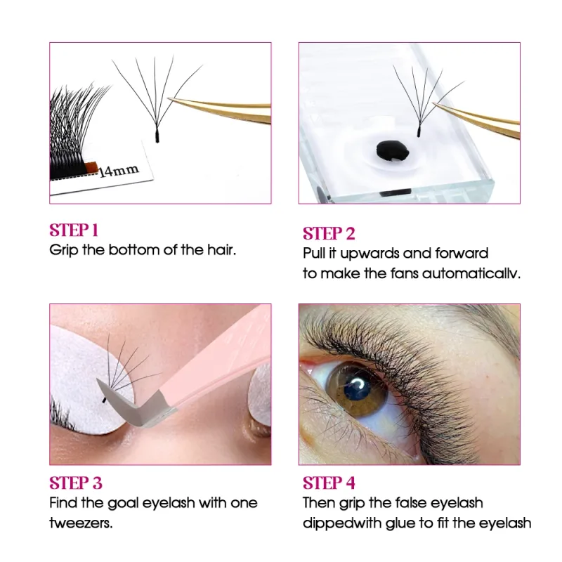 Fadvan 5D W Shape Lashes Đen/Nâu 5D Soft Faux Mink Mở rộng lông mi 12Rows 5D Fan Lashes Nhà cung cấp — image 2
