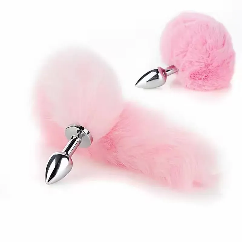 Rabbit Tail Fox Tail Anal Plug Metal Butt Plug Prostate Massager BDSM Cosplay Erotic Sex Toys For Women Couples Adults Sex Game — image 3