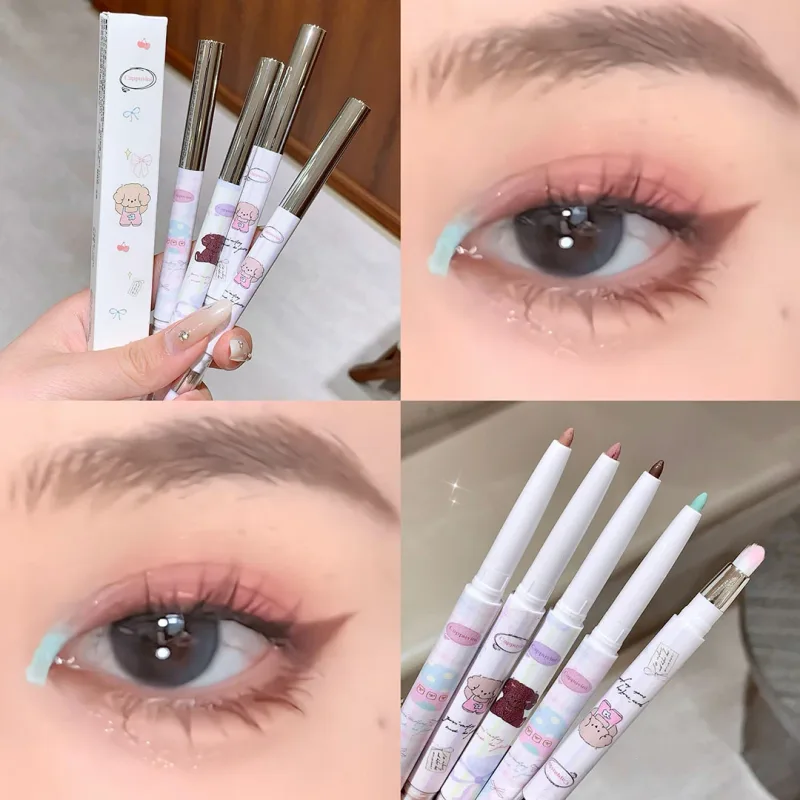 Pearlescent Grape Eyeliner Gel Med Pensel Blend Silkeblød Te Brun Pink Liggende Silkeorm Vandtæt Eye Liner Blyant Makeup — image 10