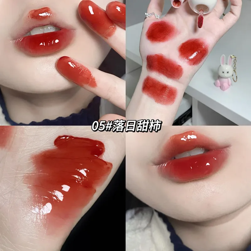 Cute Rabbit Mirror Lip Glaze Keychain Lipstick Waterproof Lip Gloss Long Lasting Non-stick Cup Women Lip Glaze Cosmetic 6 Colors — image 8