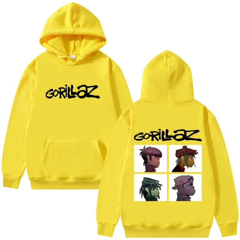 The Gorillaz Rock Band's Fashion Album Features Pattern Prints on Men's Hoodies Sweatshirts Hip-hop Alternative Retro Pullovers — image 12