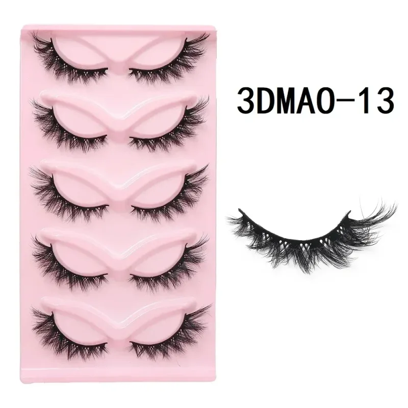 New Cat Eye Lashes 5/7/10 pairs 3D Faux Mink Eyelashes Winged Fluffy Fake Lashes Soft Natural long Full Strip Lash Make
