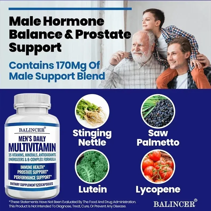 Multivitaminpräparat für Männer – sorgt für kognitive Gehirngesundheit, Energie, Ausdauer und Muskelmasse
