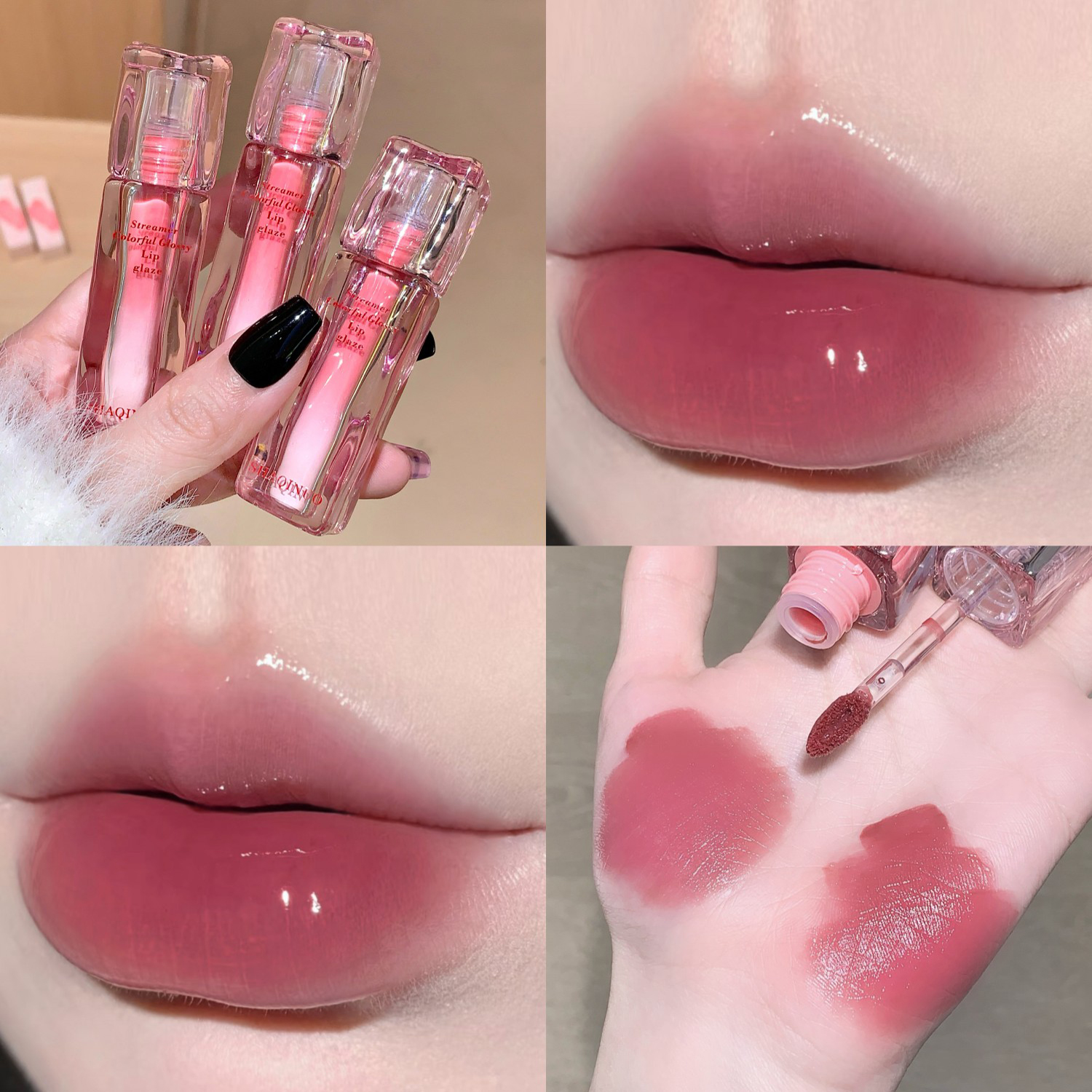 Vodní lesk na rty Glaze Mirror Hydratační Plump Nepřilnavý kalíšek Jelly Transparentní tekutá rtěnka Dlouhotrvající odstín olejový make-up na rty