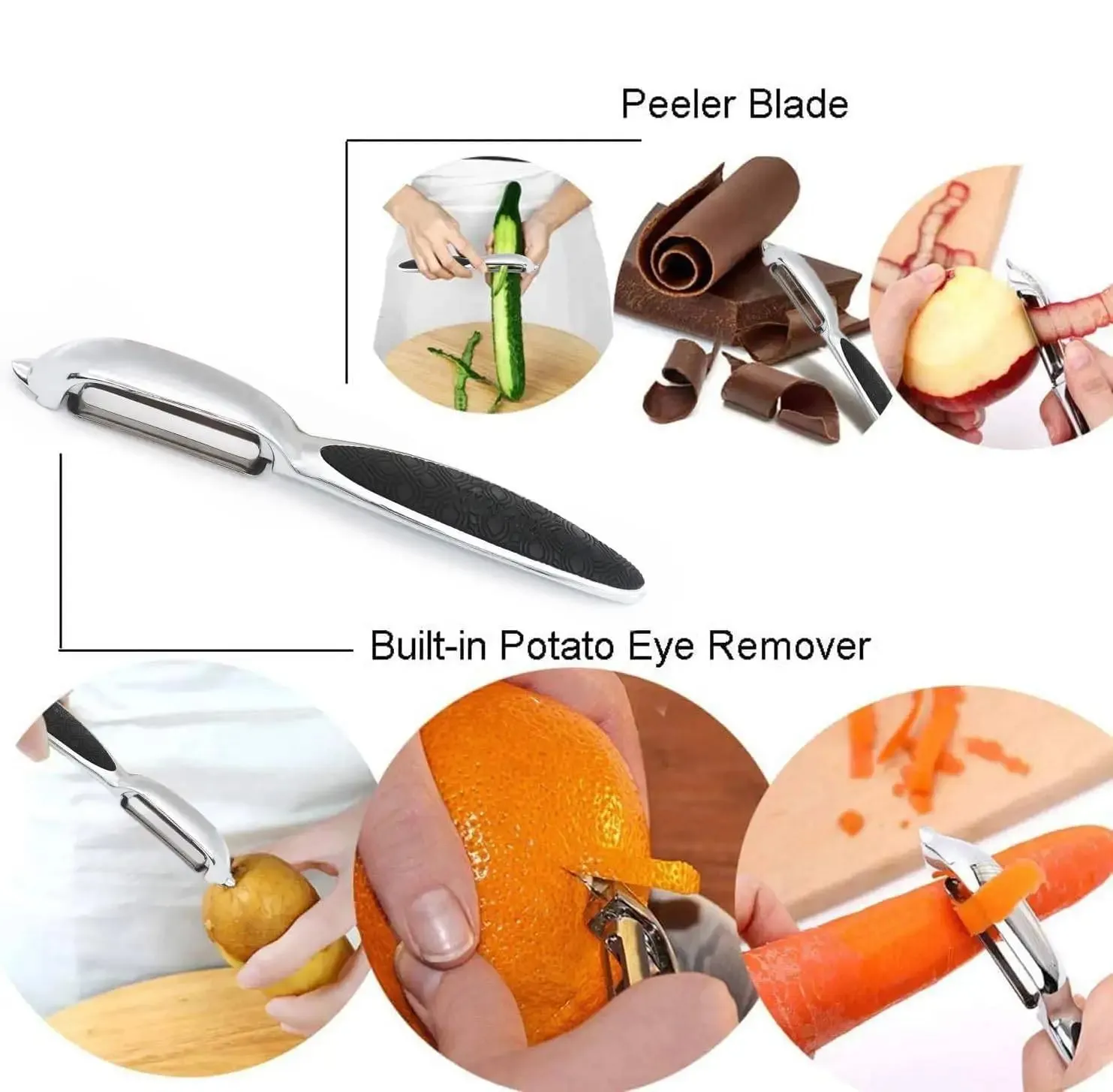 2pcs Potato Peeler Vegetable Peeler Zinc Alloy Y Shaped Rotatable Peeling Tool for Apple Potato Carrot Cucumber Fruit Kitchen — image 3