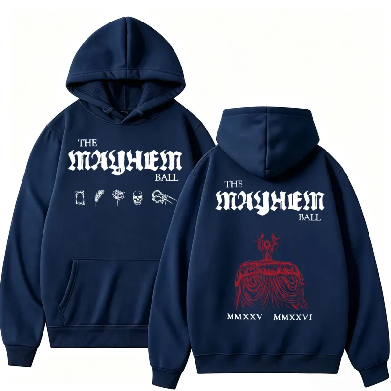 Lady Gaga The MAYHEM Ball Red Dress Hoodies Fashion Pop Music Vintage Sportwear Loose Fleece Casual Men Women Sweatshirt Gifts