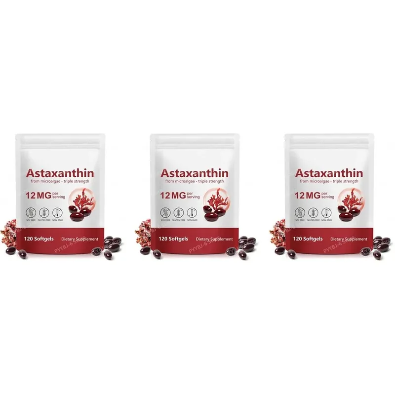 Astaksantin Softgeller Mikroalglerden Üçlü Güç Sağlıklı Yaşlanmayı Destekler Kolajeni Destekler Cilt Bariyerini Destekler 120 Softgels — image 8