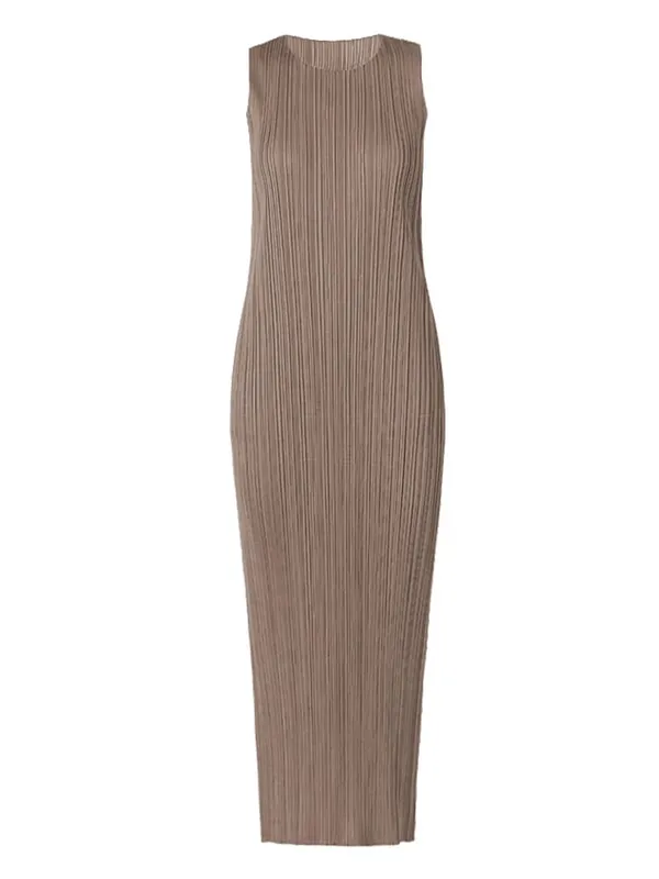 Miyake Plissee Frauen Kleid Sommer Ärmellose Lange Klassische Koreanische Mode Lässig Elegante Weibliche Lce Wasser Blau Strand Kleid TP5045 — image 14