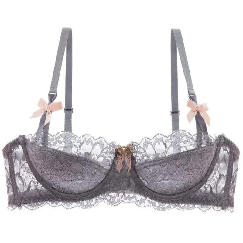 セクシー Trend Summer Half Cup Bra Set Thin Large Bust Minimizer Gathered Abstinence Lingerie For Women Daily Sleep Casual Wear — image 8