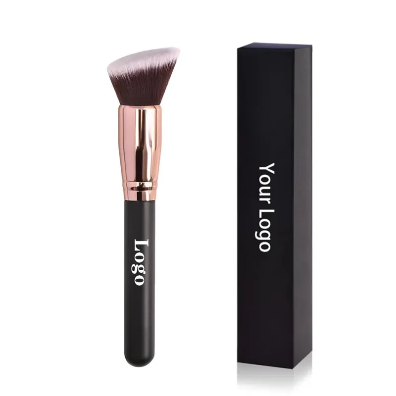 ฟรีฉลากส่วนตัวแปรงแต่งหน้า Foundation Loose Powder คอนซีลเลอร์แปรงผสมสีชมพูเครื่องมือแต่งหน้าความงามขายส่งจำนวนมาก 10 ชิ้น — image 12