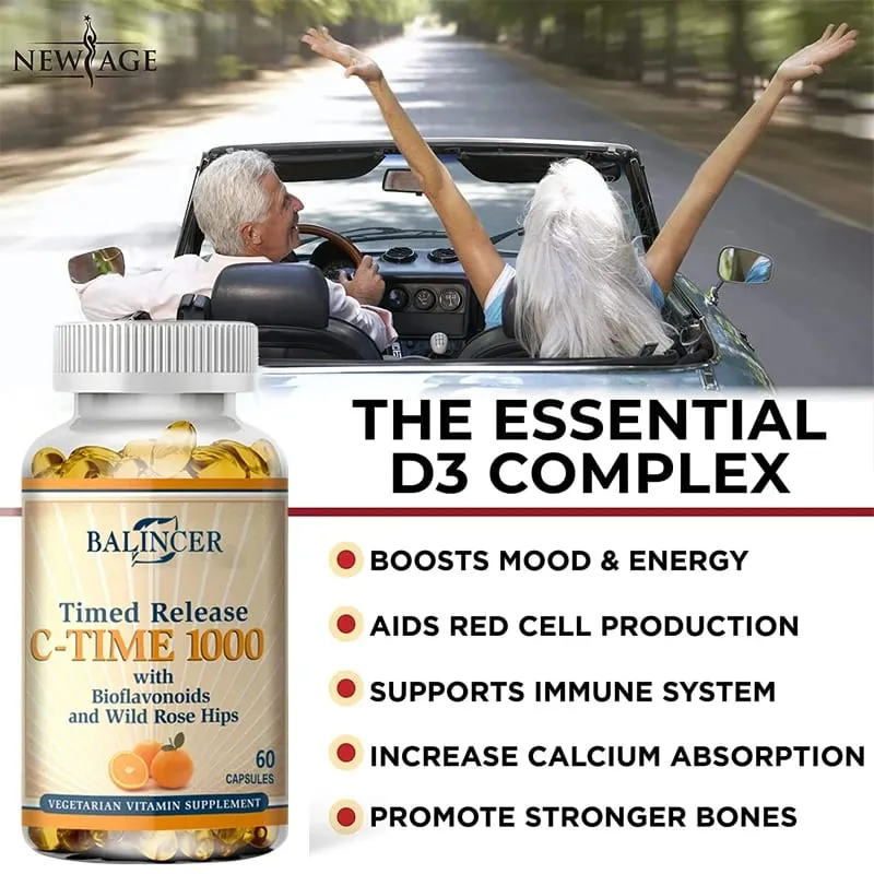 Cápsulas de vitamina C, 1000 mg, apoyo antioxidante, bienestar inmunológico, síntesis de colágeno, salud de las articulaciones de la piel y los huesos, 30/60/120 cápsulas