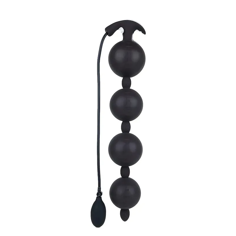 Extra Long Inflatable Anal Beads Butt Plug Dildo Malaking Silicone Adjustable Size Malaki Makapal 4 Balls Bead na may T-Base Adult Sex Toys — image 8