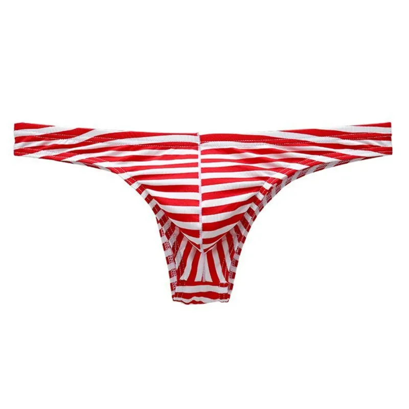Europe Men's Striped Bikini Briefs Low Waist Sexy U Convex Underwear Male Half Covered Buttocks Tanga Panties Plus Size M-XXXL — image 19