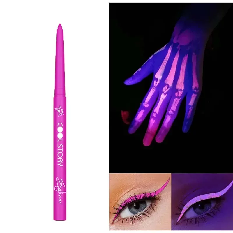 Stylo Gel Eyeliner Fluorescent UV 12 couleurs, imperméable, séchage rapide, Eyeliner coloré néon, blanc, bleu, violet, maquillage pour les yeux, fête musicale — image 12