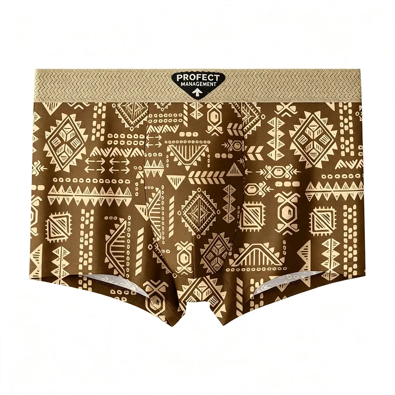 Celana Dalam Pria Fashion 3 Buah/Set Celana Boxer Gambar Cetak Geometris Retro Pria Pakaian Dalam Pertengahan Pinggang Sejuk Lembut Celana Pendek Nyaman — image 3