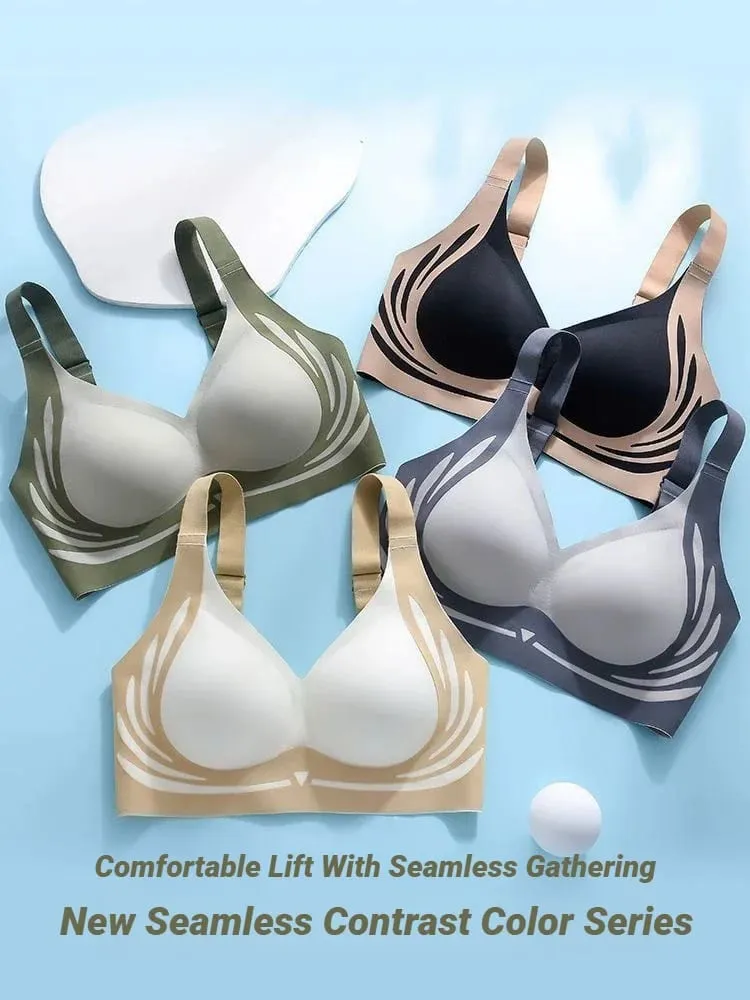 Women Push Up Bras Seamless Comfortable Angel Wings Set Trendy Soft Breathable Underwear Female No Wire Lingerie Plus Size — image 2