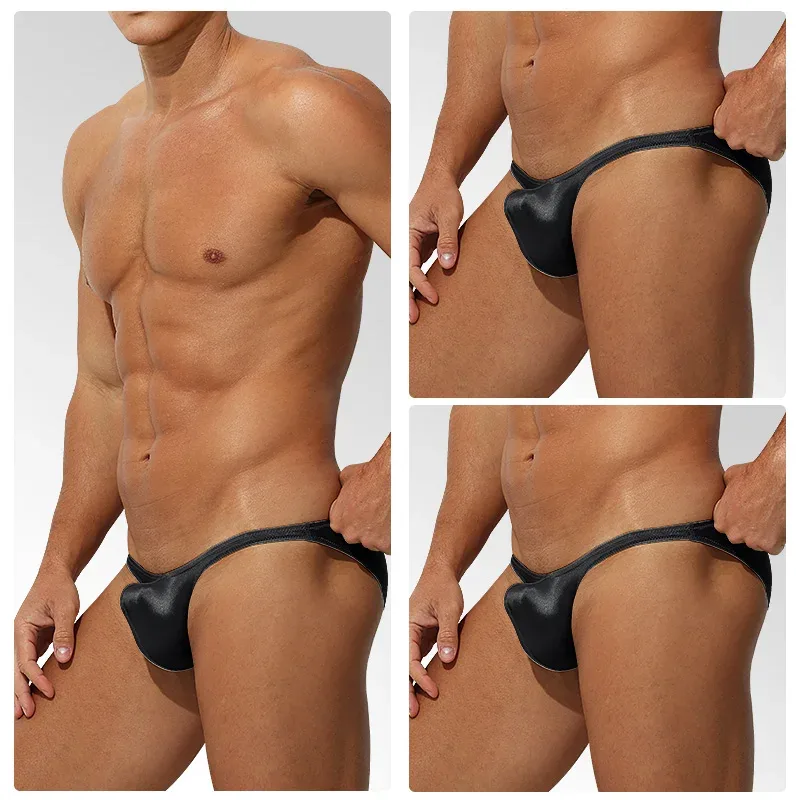 Låg midja is Silke Satin Herrunderkläder Tight Fit Sport StyleJJ Boosting Lyx Sensuell Trosor Ungdom Nylon Spandex — image 10
