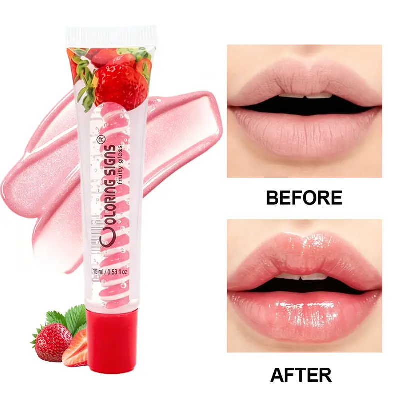 Trái Cây Son Bóng Dâu Việt Quất Sáng Bóng Dầu Môi Dưỡng Ẩm Plumping Lắc Chân Nữ Trang Điểm Môi Dưỡng Son MôiDành Cho Bé Gái — image 2
