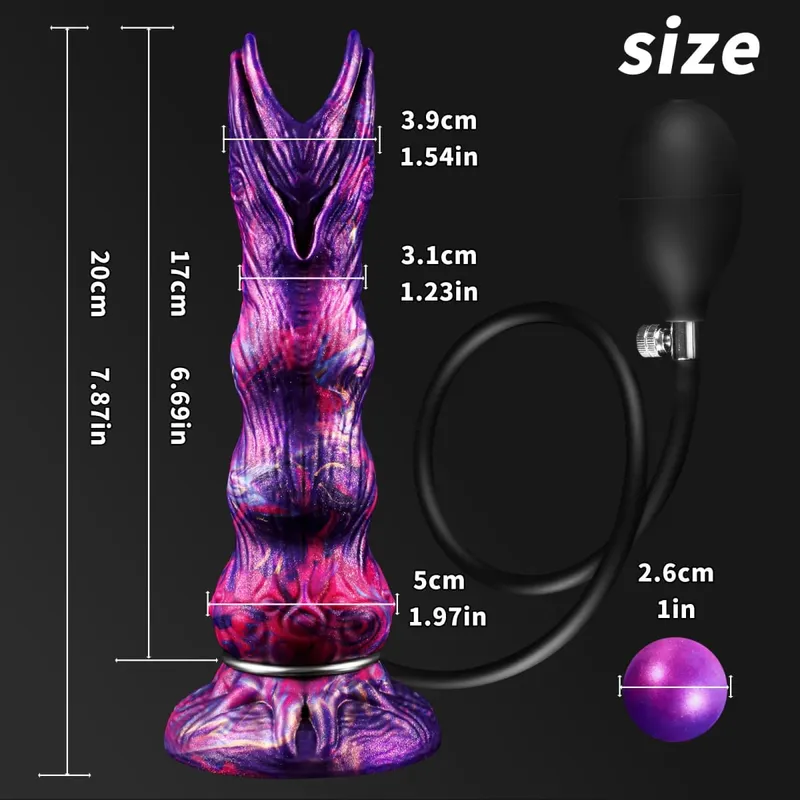 Inflatable Ovipositor Fantasy Laying Eggs Anal Plug Alien Dildo Penis Female Masturbator Vaginal Ball Sex Toys For Adult