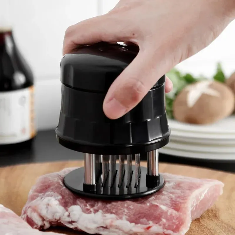 56 블레이드 바늘 고기 Tenderizer 스테인레스 스틸 고기 비프 스테이크 말렛 고기 Tenderizer 휴대용 해머 파운드 요리 도구