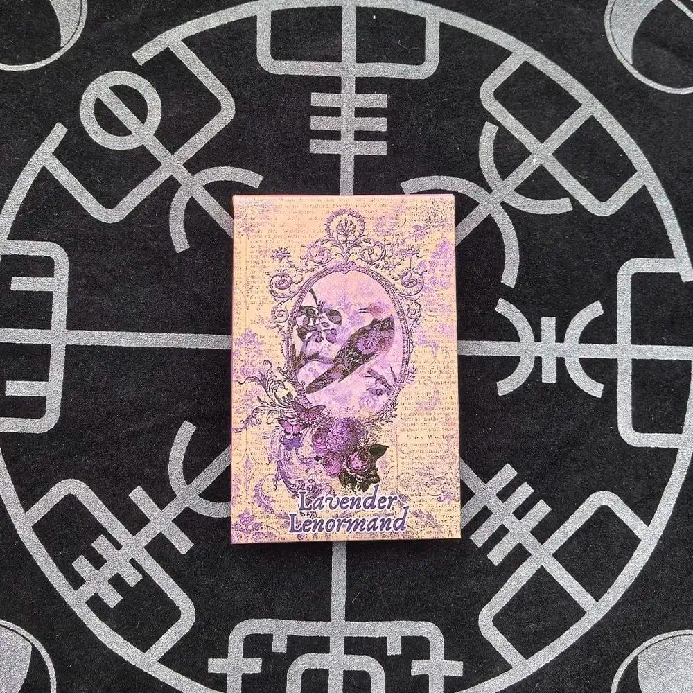 Lavender Lenormand Deck - 9*6cm 36 Cards with Vintage Botanical Illustrations Shabby Chic Purple Aesthetic Tarot Alternative