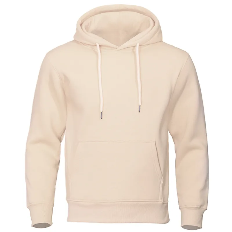 Hoodie Lelaki Warna Pejal Fleece Baju Sweat Lelaki Fesyen Pakaian Jalanan Pullover Bernafas Longgar Kasual Jenama Hoody Lelaki