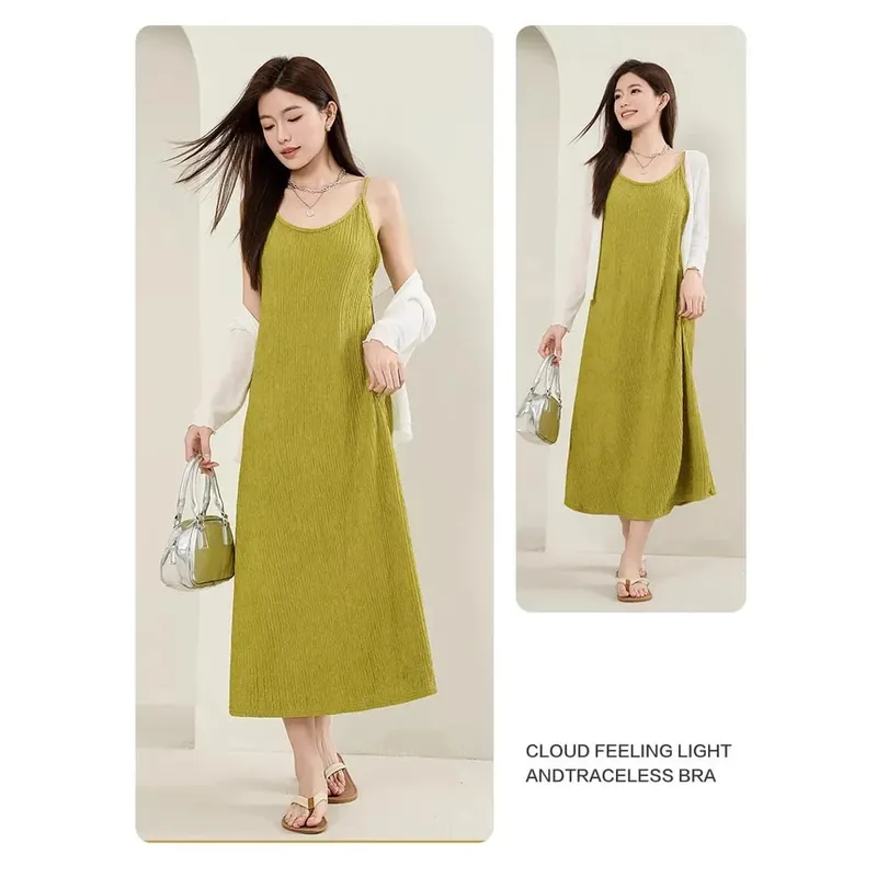 Original Black White ชิบะจีบกระโปรงแฟชั่นชุดกระชับสัดส่วนผู้หญิง Casual All-Match หลวม Drooping Dress — image 8