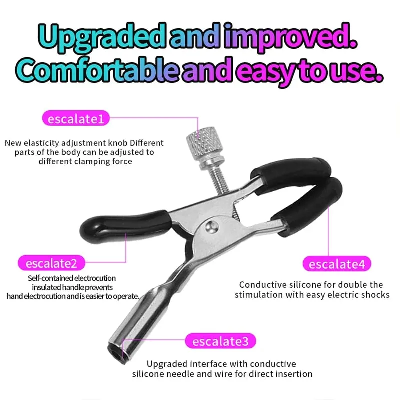 Remote Control Electric Shock Metal Nipples Clamps Breast Stimulation Massage Klitoris Labia Clips Mga Pang-adultong Laruan para sa Mga Babaeng Lalaki — image 2