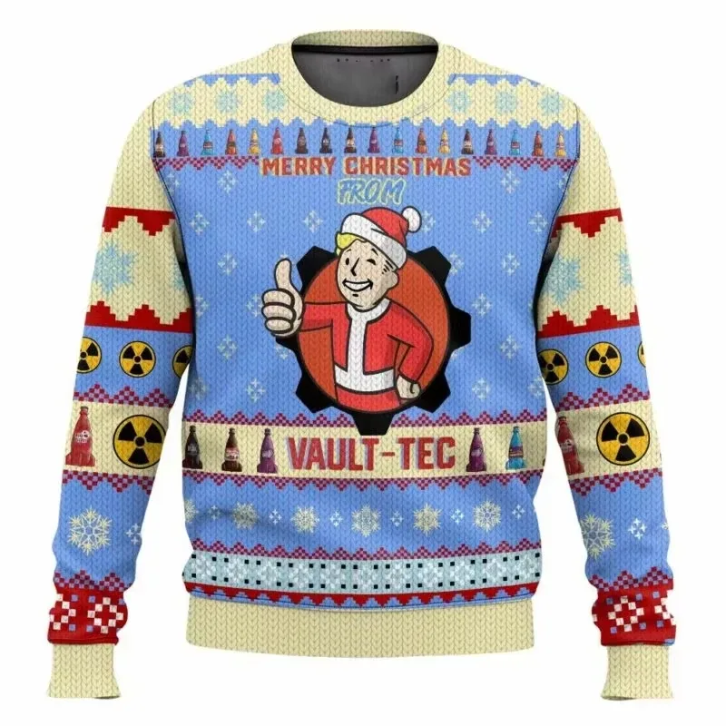 Engraçado papai noel impressão moda esportes suéteres masculino casual em torno do pescoço pulôver com capuz feio hugly camisola — image 2