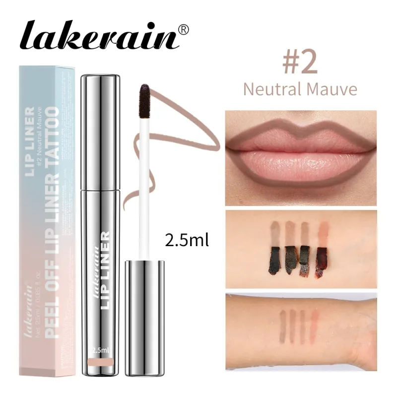 Delineador de labios resistente al agua, brillo de labios tipo tatuaje, resistente al agua, tinte de labios mate de larga duración, contorno marrón, cosmético para manchas de labios rasgados — image 5