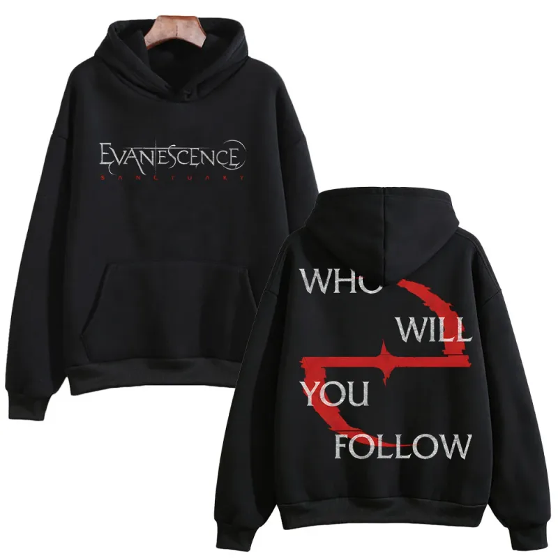 Evanescence Who Will You Follow Hoodie Unisex Gothic Rock Band Sweatshirts Long Sleeve Fans Concert Streetwear Unisex Loose Tops — image 1