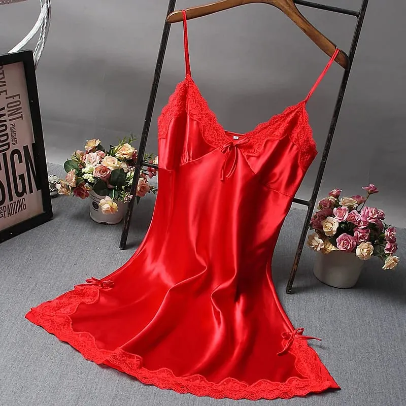 Women Sexy Lingerie Plus Size Sleepwear Strap Nightdress Colorful Nightgown Female Nightwear Comfort Home Set