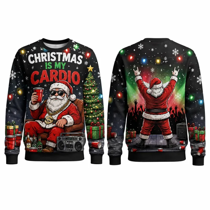 Funny Santa Ugly Christmas Sweatshirt Men Women 3D Print Crewneck Long Sleeve Xmas Party Pullover Holiday Gift Winter Streetwear — image 3