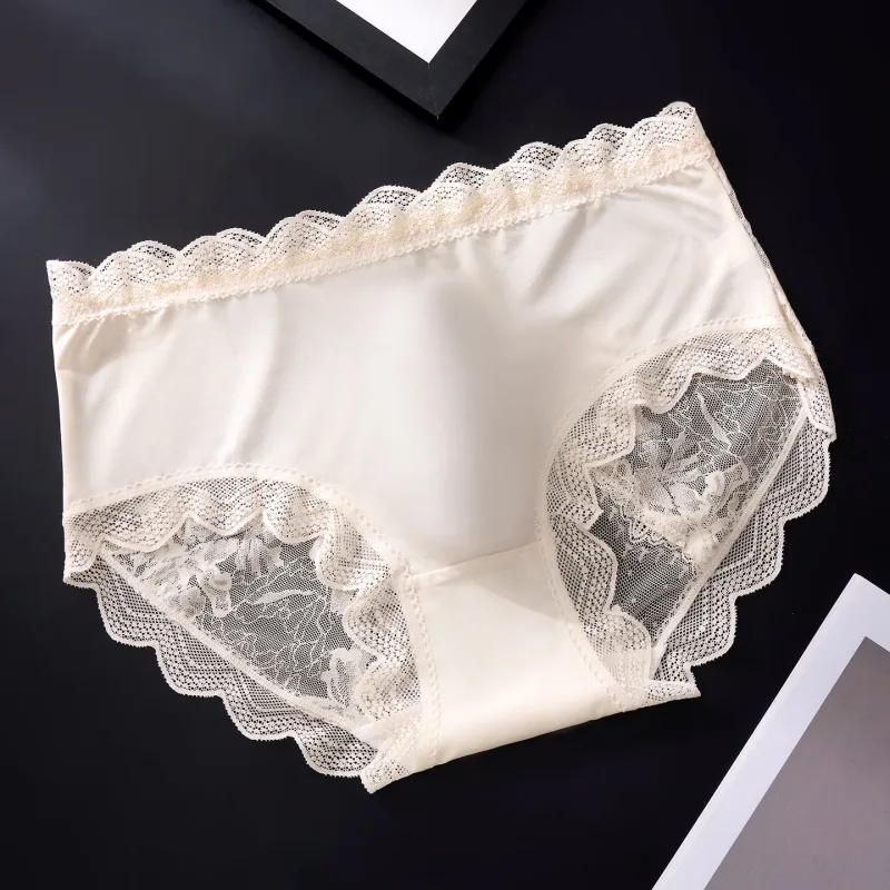 Thin Ice Silk Lace Men's Underwear Breathable Mid Waist Embroidery Comfortable Triangle Pants Traceless Hollow Out Male Briefs — image 15