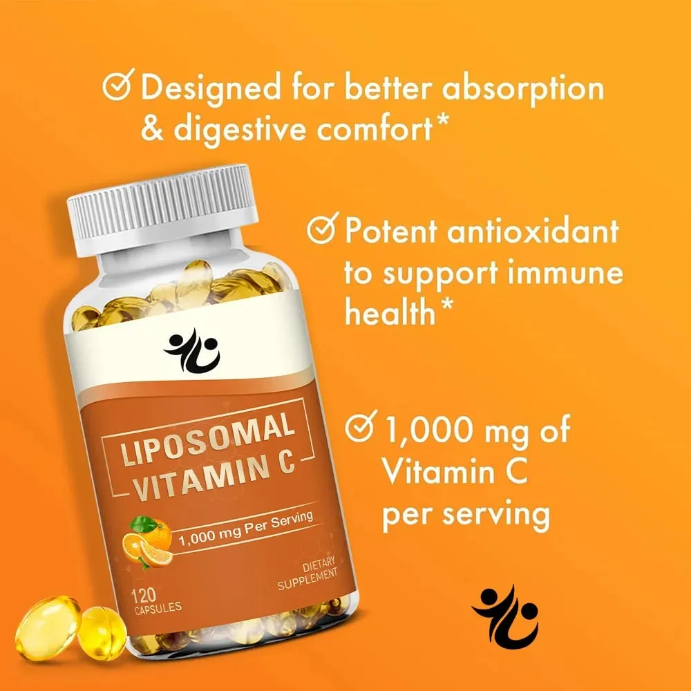 Liposomal Vitamin C 1000mg Capsules-Support Immune Defense Collagen Production Skin Radiance Cognitive & Circulatory Wellness — image 2