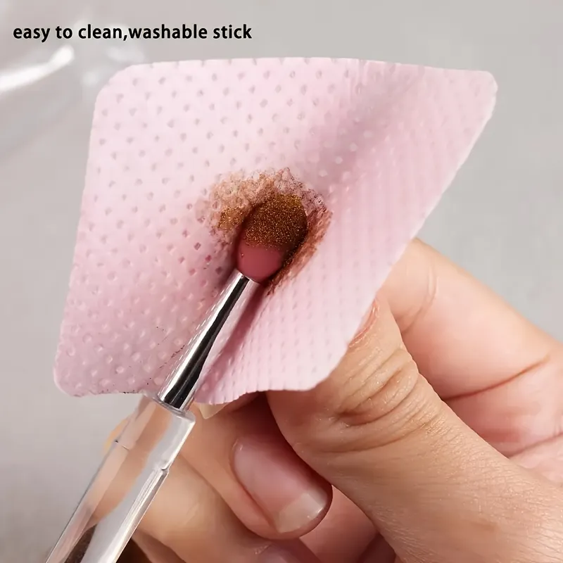 5 pincéis de silicone reutilizáveis ​​com efeito de espelho - aplicador de maquiagem e esmalte de cabeça dupla