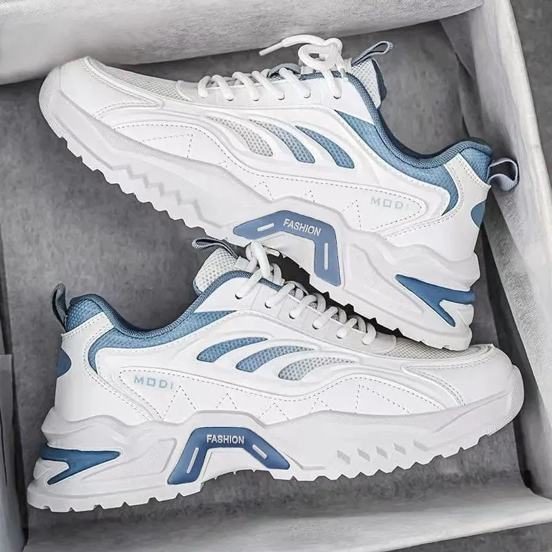 Men Sneakers Spring Summer Breathable Mesh Casual Shoes Platform Chunky Dad Footwear Lace Up Walking Running Shoes — image 5