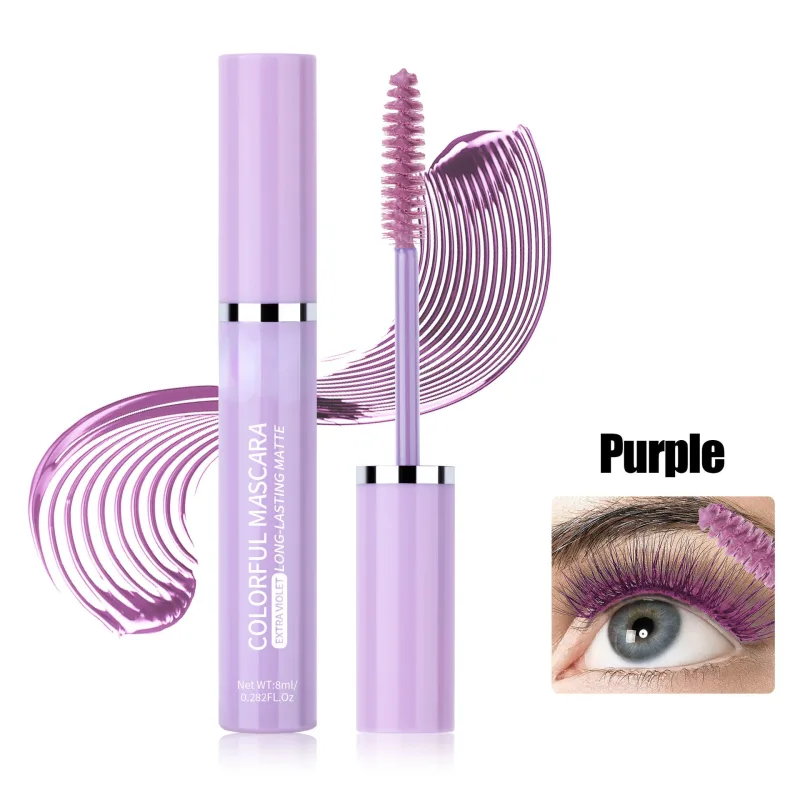 สีมาสคาร่าขนตาสีฟ้าสีชมพูสีเขียวที่มีสีสันมาสคาร่ากันน้ำ Charming Long Lasting Curling มาสคาร่า Eye แต่งหน้าคริสต์มาส — image 12