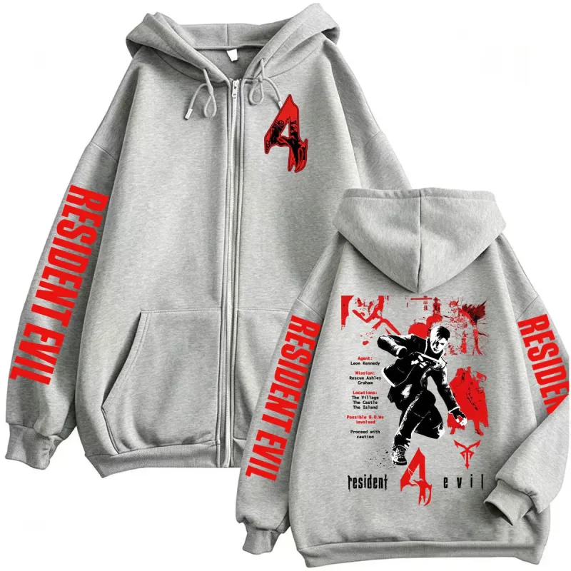 Limited Resident Evil Requiem Leon Kennedy Zipper Hoodies Men Women Harajuku Fashion Jacket Sweatshirts Long Sleeve Zip Up Coats — image 7